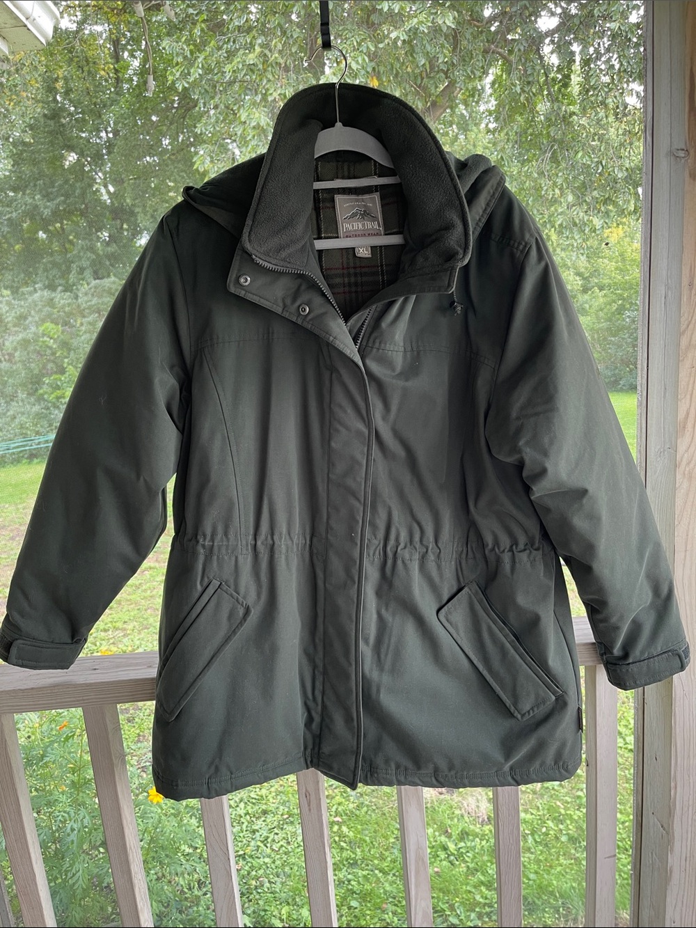Pacific a trail Women's Olive Green Hooded Utility Jacket